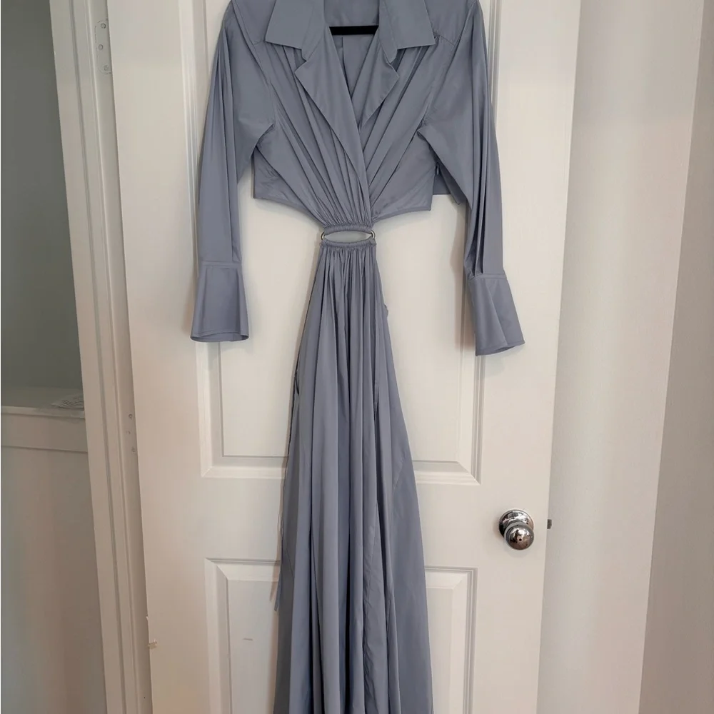 Jonathan Simkhai Light Blue Long Sleeve Dress - Picture 2 of 5
